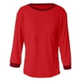 thumbnail image 4 of EDFBUYKRS Blouses for Women Puff Long Sleeve V Neck Tunic Tops Boho Dressy Casual Chiffon Shirts L, 4 of 5