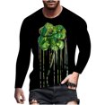 thumbnail image 1 of Camiseta de todos los días unisex para hombre Camiseta informal de manga larga con estampado gráfico en 3D del día de San Patricio Pompotops  oipoqjl6695, 1 of 9