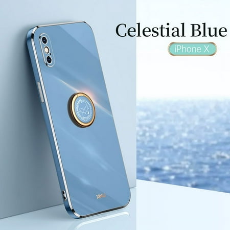 Cute Case for iPhone XS and iPhone X, iPhone XS Case 5.8 Inch, iPhone X Case 5.8", Durable Silicone Case, Slim Fit Lightweight Thin Cover, Sturdy Anti-Scratch Protective Nice Case (Blue)