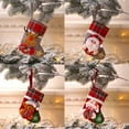 thumbnail image 3 of Colgante del árbol de Navidad de la muñeca del oso de la media de la tela escocesa pequeña 3D p MABOTO Bolsa de calcetines, 3 of 7