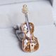 thumbnail image 4 of Violin Brooch Fashion Musical Instrument Alloy Brooch Mini Violin Vintage Exquisite Breastpin Miniature GiftBrown, 4 of 4