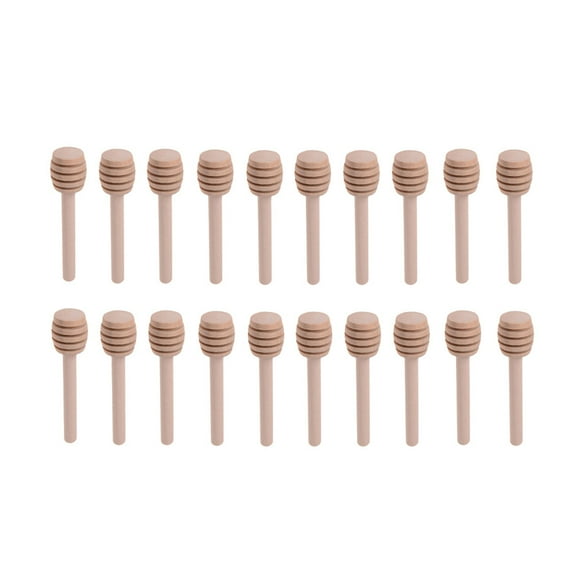 Sold 20pcs 8cm Long Mini Wooden Honey Stick Honey Dippers Honey Spoon Stick for Honey Jar