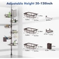 thumbnail image 5 of Corner Shower Caddy Tension Pole,Adjustable 30-120 Inch Bathroom Organizer Storage,Rustproof 6-Tier Shower Corner Shelves,Towel Rack, Toothbrush Holder, Soap Dish Organizers, 5 of 18