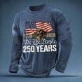 thumbnail image 2 of Men's 250th Anniversary USA T Shirts Long Sleeve Crewneck Festive T-Shirts American Flag Print Casual Shirt, 2 of 3