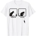 thumbnail image 1 of ALVORD Problem Solved Funny Cat Graphic T-Shirt Unisex S-5XL, 1 of 3