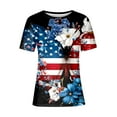 thumbnail image 4 of HEILAU 4th of July Shirts for Women Independence Day American Flag Graphic Tees Crew Neck Floral Print Casual T Shirt Patriotic T Shirts, 4 of 4