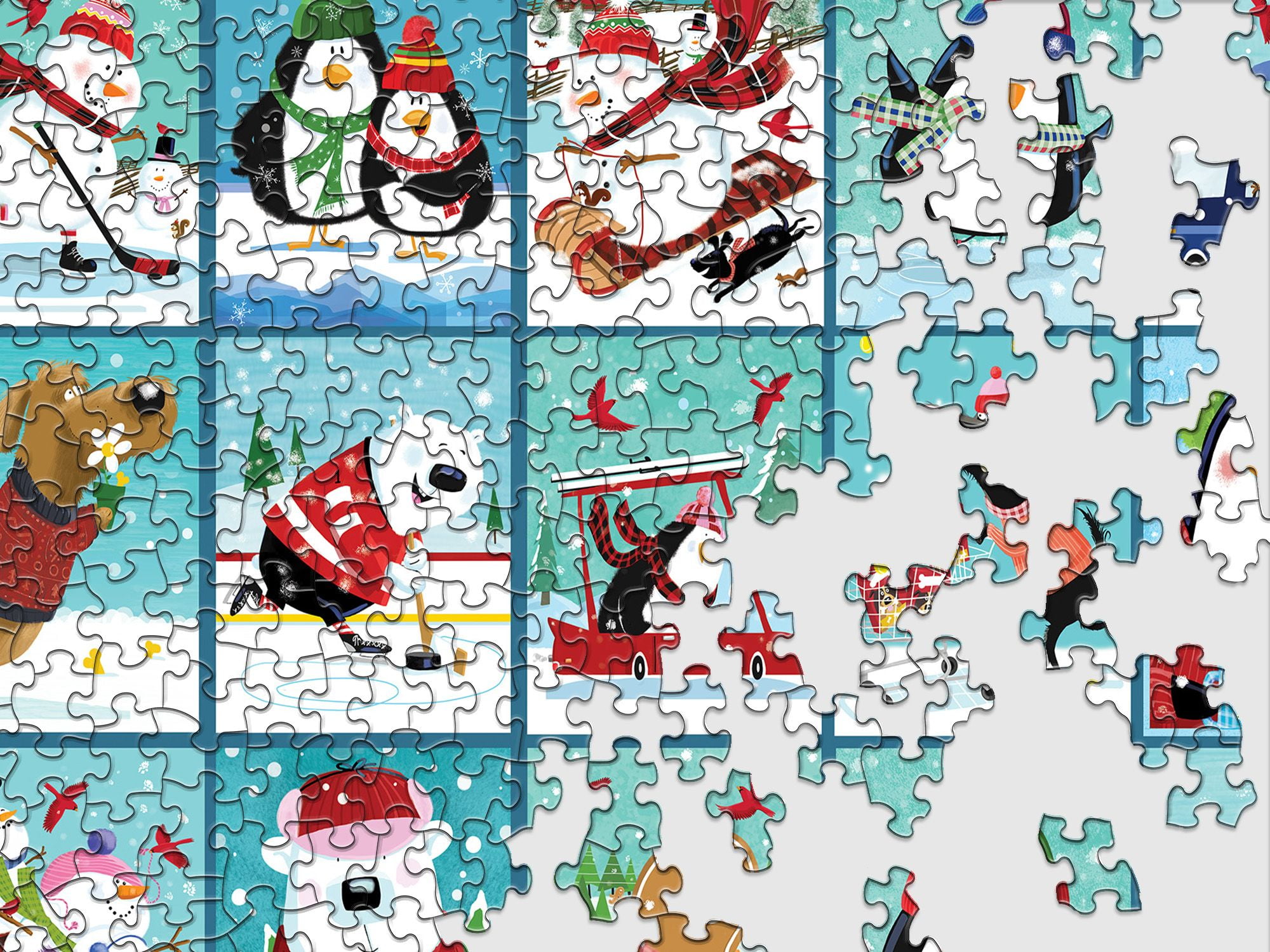 Springbok 400 Piece Snow Day Fun Jigsaw Puzzle for Adults and Families