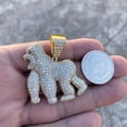 thumbnail image 4 of Real Solid 925 Sterling Silver w/Gold Finish Iced Gorilla Body Bust Down Hip Hop Pendant Charm, 4 of 8