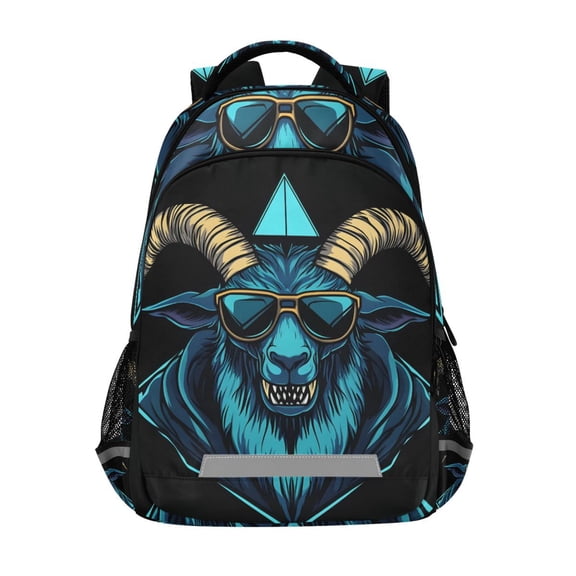 ALAZA Cool Goat Backpack Elementary School Bag Bookbag Travel Rucksack