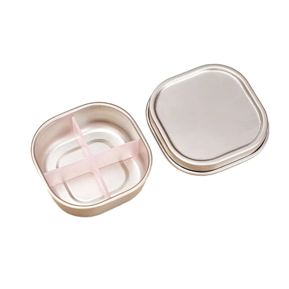 4/6 Compartment Pill Case,Portable Metal Travel Pill Box for Medicine,Vitamins
