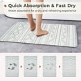 thumbnail image 2 of Bohemian Bath Mat 17"x24" Aqua Blue & White NonSlip Quick Dry Bath Rug; Super Water Absorbent Layer with Rubber Backing Ideal for Shower and Tub Areas, 2 of 6