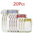 thumbnail image 1 of HLONK 20 Pcs Sacs Réutilisables pour Bocaux Mason Sacs de Rangement pour Aliments Frais Pochette à Fermeture Éclair pour Collations, 1 of 7