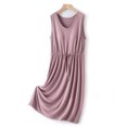 thumbnail image 3 of Fanxing Nightgowns for Women Built in Bra Sleeveless Long Night Gowns Nightdress with Pockets Soft Ladies Gown Purple,XL, 3 of 6