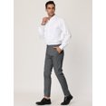 thumbnail image 4 of Lars Amadeus Pantalones de vestir a rayas para hombre, corte recto, frente plano, formal, de negocios, para baile de graduación Gris oscuro L, 4 of 6