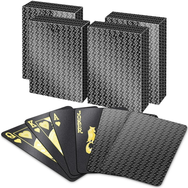 Juego de cartas impermeables BIERDORF de plástico duradero, paquete de 4