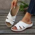 thumbnail image 5 of Modstep Orthopedic Wedge Sandals for Women Hollow Out Low Heel Non Slip Slide Shoes Wide Width Beach Slippers with Arch Support White 6.5, 5 of 7