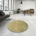thumbnail image 3 of Ahgly Company Indoor Round Abstract Metallic Gold Abstract Area Rugs, 3' Round, 3 of 6