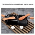 thumbnail image 4 of Graflsoa Black and Brown Cheese Raclette Grill Set with 2 Non-Stick Pans, 2 Spatulas, and 2 Candles, Metal and Wood Material, Compact Size for Easy Use, 4 of 6
