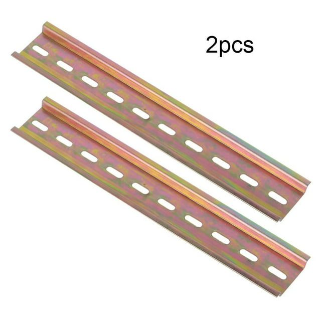 2 Pieces DIN Rail Slotted Aluminum 10cm-50cm Long 35mm Wide 7.5mm High