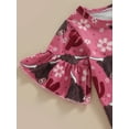 thumbnail image 6 of Bagilaanoe 2pcs Toddler Baby Girl Long Pants Set Print Short Sleeves T-Shirt Tops + Flare Trousers 6M 12M 18M 24M 3T Kids Casual Outfits, 6 of 8