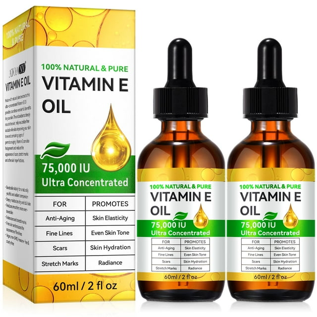Aceite corporal con vitamina E Rulviou 75,000 UI para piel y rostro, 120 ml