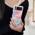 thumbnail image 2 of JoPendant Art Graffiti Cute Korean Fleece Phone Case para Samsung Galaxy, Z Flip 4, 3 Z Flip3, Flip4, 5G Lovely Cushions Holder Cover zhangmengya LED, 2 of 2