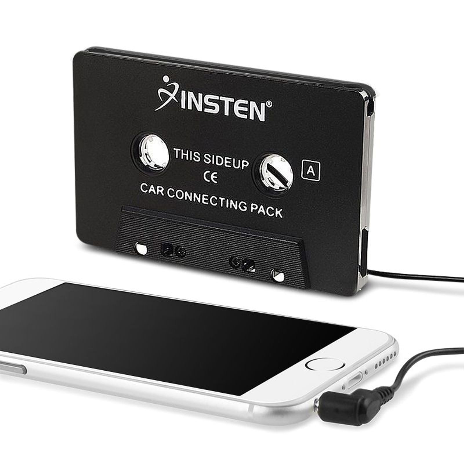 Insten Car Audio Aux Cassette Adapter with 3.5mm Cord, Black 