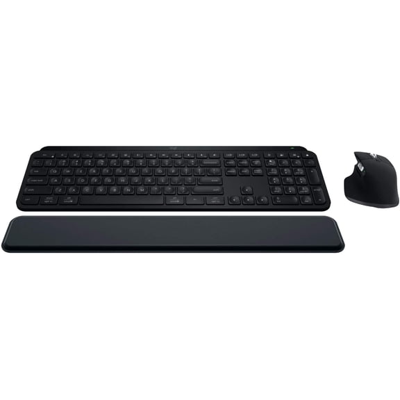 Restored Logitech MX Keys S Combo - Performance Wireless Keyboard and Mouse with Palm Rest (Refurbished)