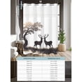 thumbnail image 6 of No Hook Cloth Fabric Shower Curtain with Snap in Liner, Elk Silhouette Waterproof Shower Curtains Set with See Through Top Window, Retro Nature Forest Antlers Tree Branch Bath Curtains Shower 36"x72", 6 of 6