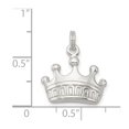 thumbnail image 2 of 925 Sterling Silver Solid Polished Crown Charm 17x16.5mm Wide Pendant Necklace for Women - 2.2 Grams, 2 of 2