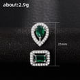 thumbnail image 5 of CILENON Women Rings Border E Commerce Export Jewelry Exquisite Geometric Water Drop Square Zircon Open Ring Light Luxury Ring Trendy Jewelry Diamond Rings Crystal Rings(Green,6), 5 of 5