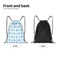 thumbnail image 5 of Easygdp Blue and White Squares Drawstring Backpack, Beach Sackpack, Travel Sackpack Lightweight for Sports, Gym, Travel, Swimming - Medium, 5 of 9