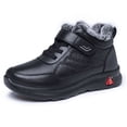thumbnail image 5 of Zapatos impermeables para caminar, de cuero, para papá, de algodón, para hombres, con forro polar, grueso, para hombres y mujeres, para parejas, botas de algodón para mamá, 5 of 5
