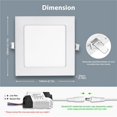 thumbnail image 2 of CCT Selectable LED Ceiling Light, Neutral White Light (4000-4500K) Square 9W, Adequate Illumination Fast Heat Dissipation No Deformation Recessed Installation for Living Room, 2 of 5