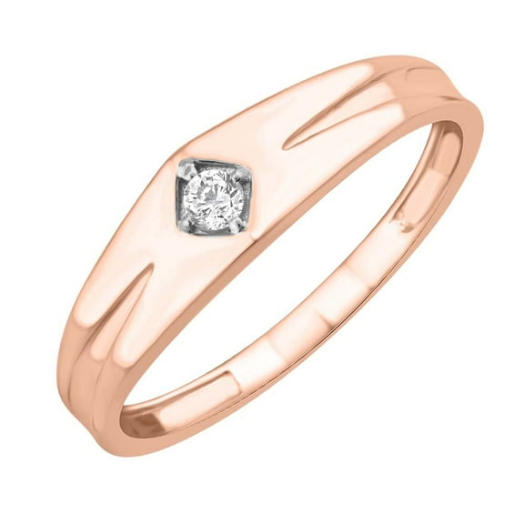 0.08 Carat Men's Diamond Wedding Band Ring in 14K Rose Gold (Ring Size 12) (SI1-SI2 Clarity)