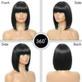 thumbnail image 2 of Dopi Black Short Wigs Straight Bob Hair Wigs with Bangs for Women Synthetic Daily Use Wig, 2 of 4