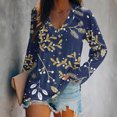 thumbnail image 2 of Camiseta de manga larga estampada convencional con cuello en V informal para mujer a la moda Fridja  FKASFK3588, 2 of 4