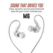 MEE audio M6 Sport IPX5 Sweat & Water Resistant In Ear Earbud with Carrying Case & Shirt Clip, Clear