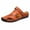 Brown, variant on EQWLJWE Sandals Men Summer Trendy Leather Beach Shoes Sewing Non Slip Shoes
