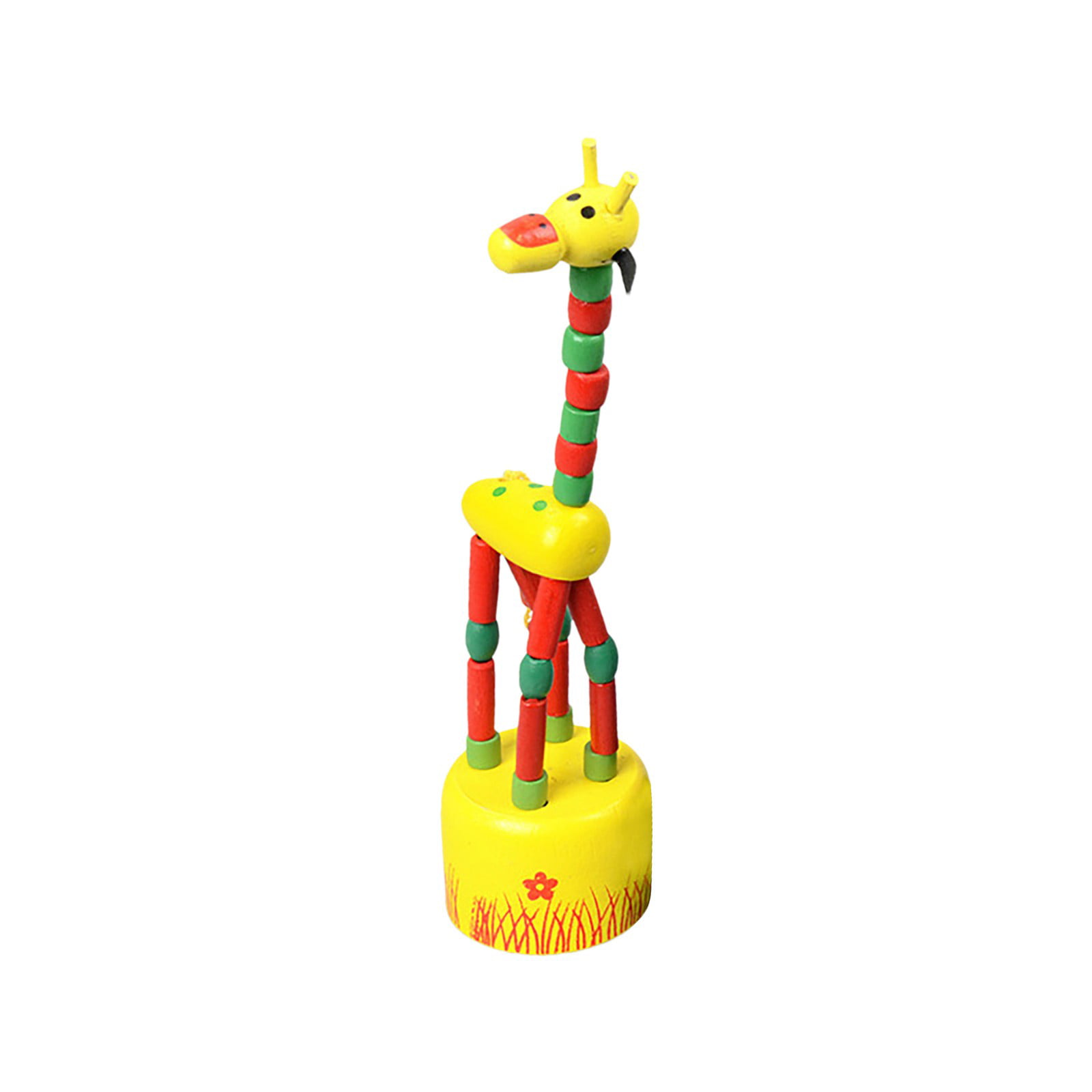 Cartoon Animal Party Colorful Cute Wooden Giraffe Rocking Dancing Giraffe Toy 