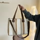thumbnail image 3 of Bolso De Lona a Rayas De Moda, Bolso Tote De Gran Capacidad, Pr Ctico Bolso De Hombro, Tela Resistente Dise O Vers Til, Accesorio De Moda Para Mujer, Uso Diario, Almacenamiento Elegante, 3 of 8