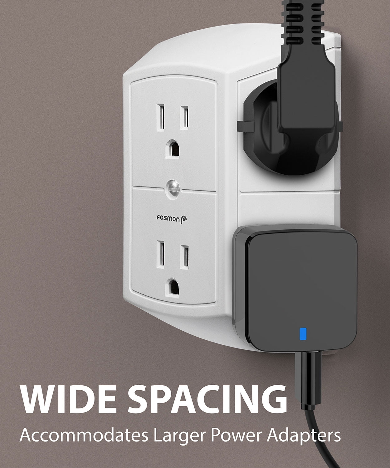Fosmon 2 Pack ETL Listed 6 Outlet Extender, Multi Plug Wall Outlet, 15A Indoor Extender Splitter