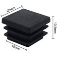 thumbnail image 3 of 40 Pieces Furniture Square End Caps Plastic Square Tube Plug 20mm X 20mm Tube Plugs Anti-slip Mat Black Rectangular End Cap Insert Plugs Pipe Cover Fo, 3 of 5