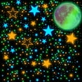thumbnail image 4 of Pegatinas de estrellas y luna que brillan en la oscuridad, 1560 piezas de puntos luminosos Planet Moon Stars Stickers para calcomanías de techo de pared oso de fresa  Electrónica, 4 of 4