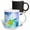 Multicolor, variant on 3drose, White Pansy Flower, Yellow Center, Macro Photo, 11oz Two-tone Black Mug