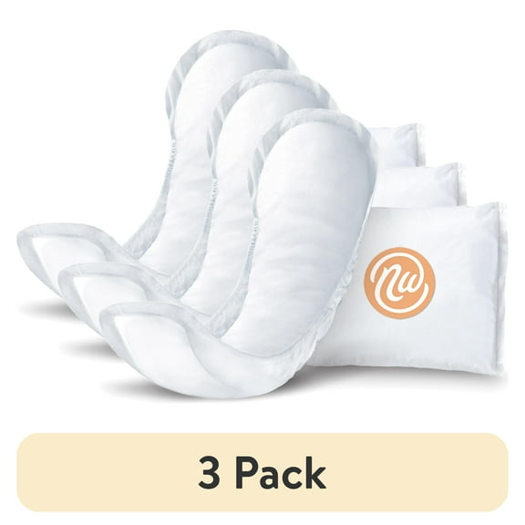 (3 pack) Nexwear Incontinence Pads, Dermatologist Tested, Moderate Absorbency, 10 in, 30 Count, 1 Pack