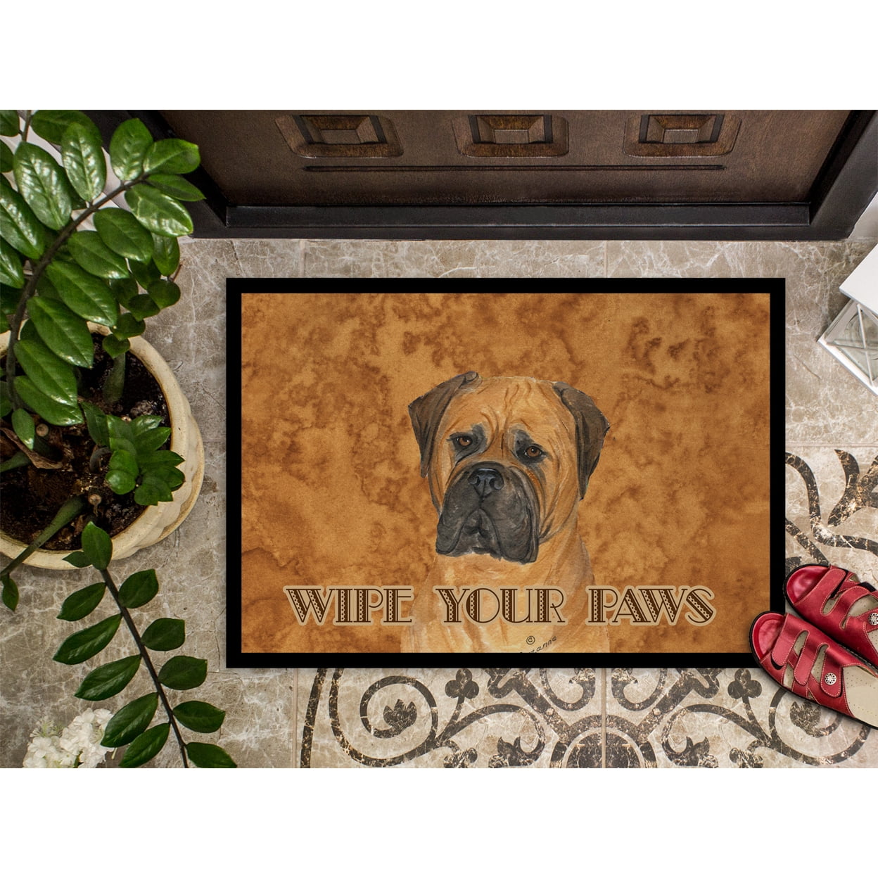 Carolines Treasures SS4883JMAT Bullmastiff Wipe your Paws Doormat 24x36 36"L x 24"W multicolor