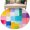 Yellow Lake Blue, variant on Round Rugs 5Ft, Colorful Abstract Art Round Area Rug Washable Indoor Throw Carpet, Geometric Modern Oil Painting Soft Non Slip Circle Rug for Cabinet Bathroom Home Decor Aesthetic