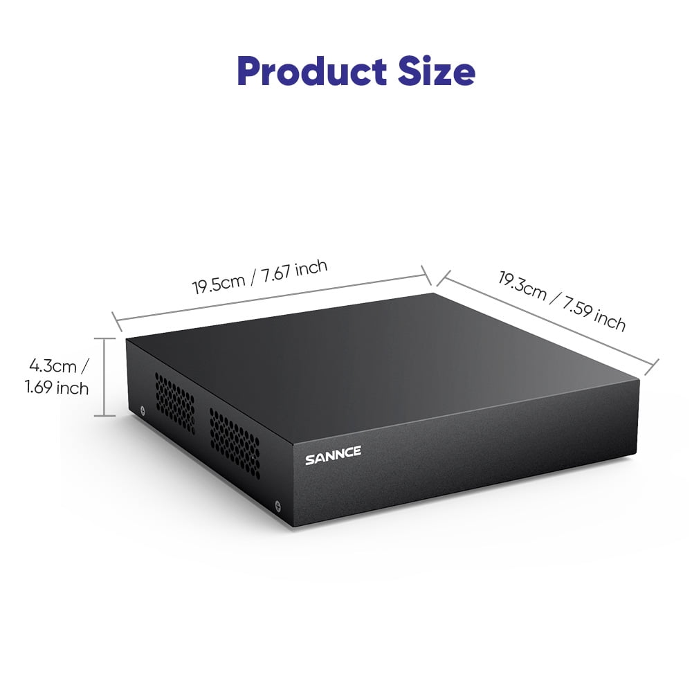 SANNCE CCTV Security Camera System 1080P Colour Night Vision, 8CH 5-IN-1 Digital Video Recorder DVR with Hard Drive 0TB, 4PCS Surveillance Bullet Cameras Outdoor IP66, Motion Detection, Easy DIY