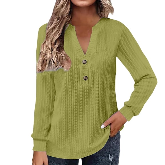 ZJXFGS Womens Plus Size Casual Shirts Blouses for Women Dressy Long Sleeve Shirt for Women Women Long Sleeve Tops Cute Tops Womens Tops 3/4 Length Sleeve Green L